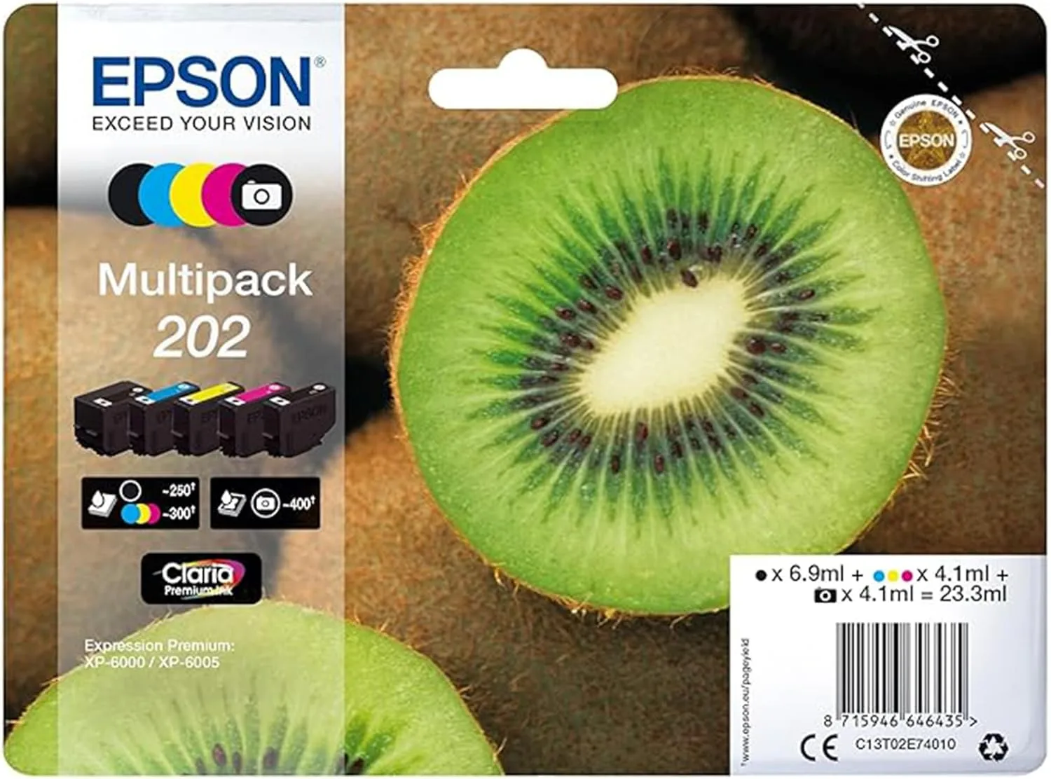 C13T02E74010 - EPSON 202 CANON PG540 - CANON CL541