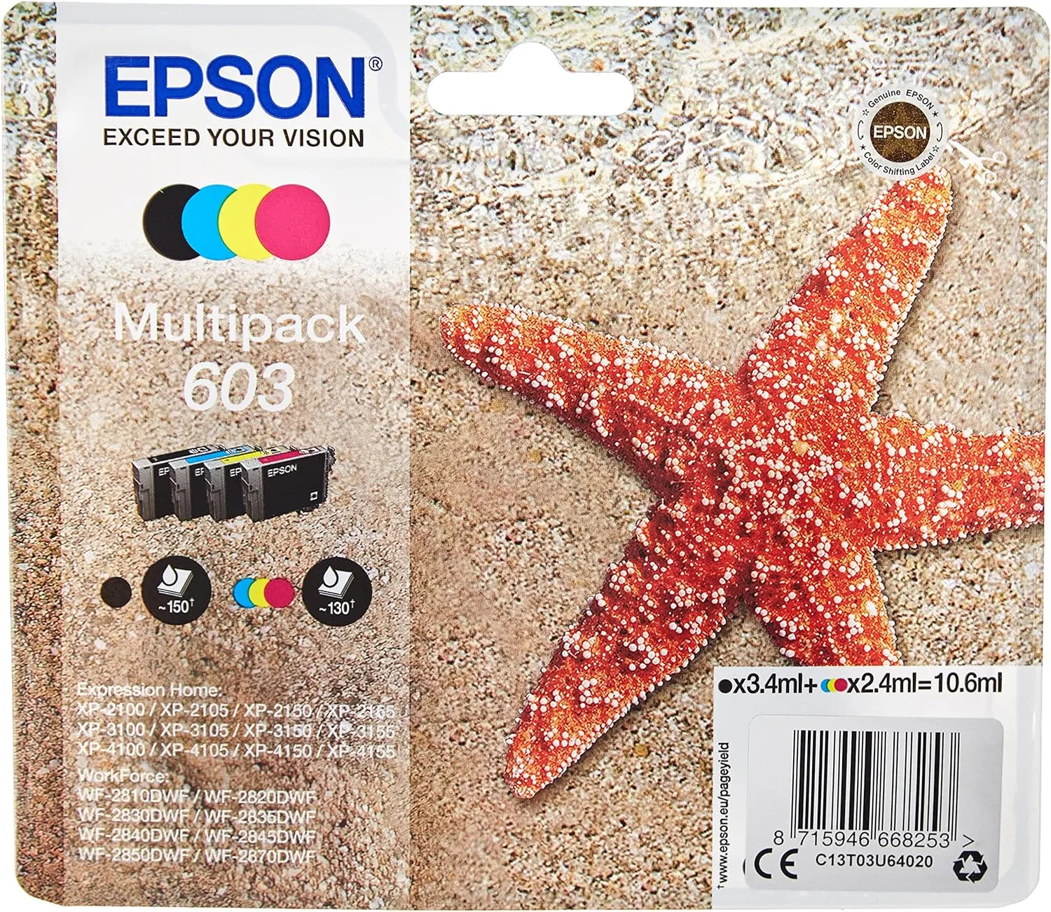 C13T03U64010 - EPSON 603 CANON PG540 - CANON CL541
